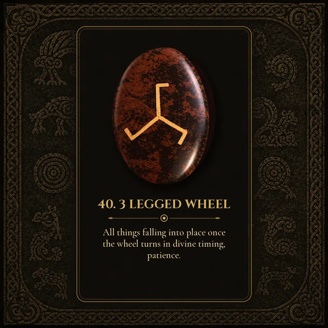 3 Legged Wheel, Pictish rune card 40
