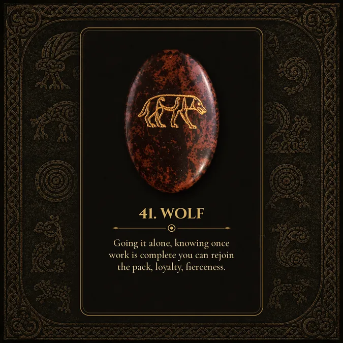 Wolf, Pictish rune card 41
