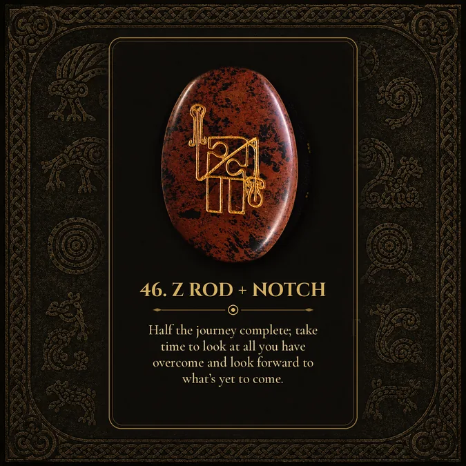Z Rod + Notch, Pictish rune card 46