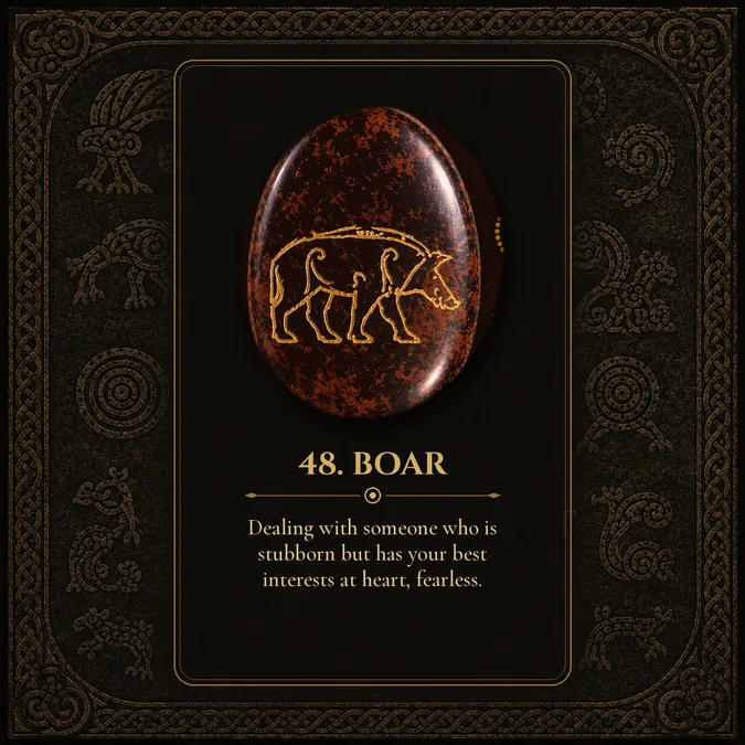 Boar, Pictish rune card 48