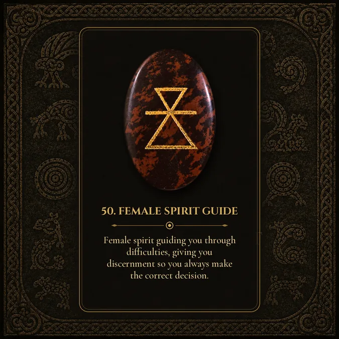 Female Spirit Guide, Pictish rune card 50